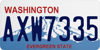 WA license plate AXW7335