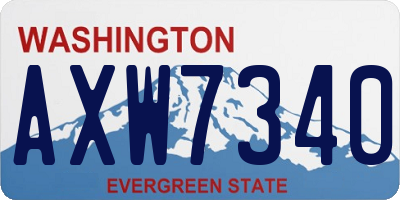 WA license plate AXW7340