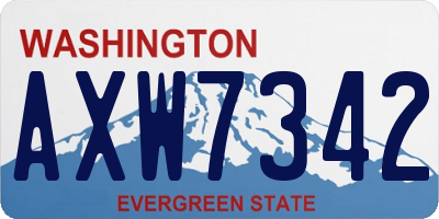 WA license plate AXW7342