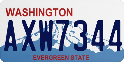 WA license plate AXW7344