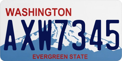 WA license plate AXW7345