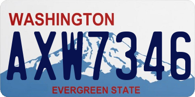 WA license plate AXW7346