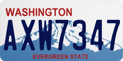 WA license plate AXW7347