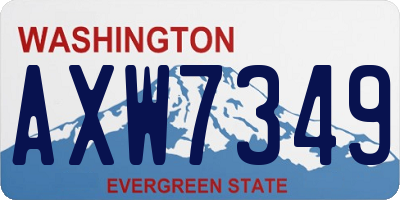 WA license plate AXW7349