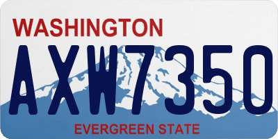 WA license plate AXW7350