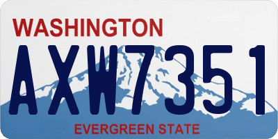 WA license plate AXW7351