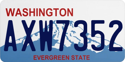 WA license plate AXW7352