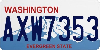 WA license plate AXW7353