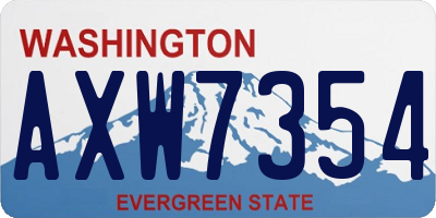 WA license plate AXW7354