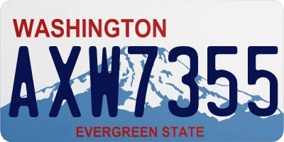 WA license plate AXW7355