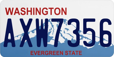 WA license plate AXW7356