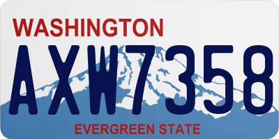 WA license plate AXW7358