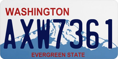 WA license plate AXW7361