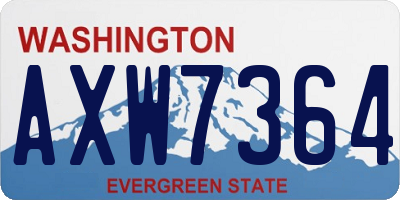 WA license plate AXW7364