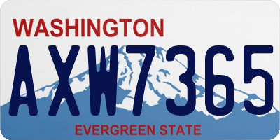 WA license plate AXW7365