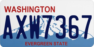 WA license plate AXW7367