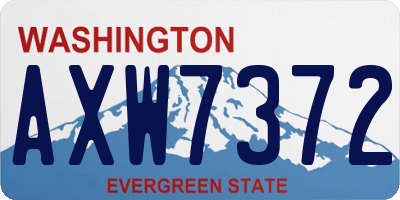 WA license plate AXW7372