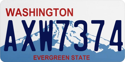 WA license plate AXW7374