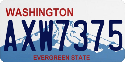 WA license plate AXW7375