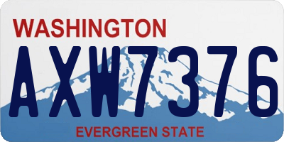 WA license plate AXW7376