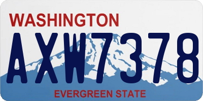 WA license plate AXW7378