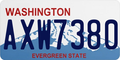 WA license plate AXW7380