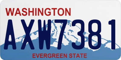 WA license plate AXW7381