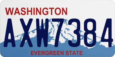 WA license plate AXW7384