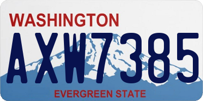 WA license plate AXW7385