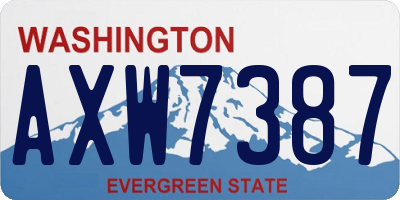 WA license plate AXW7387