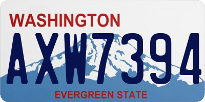 WA license plate AXW7394