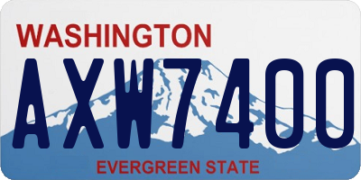WA license plate AXW7400