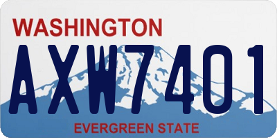 WA license plate AXW7401