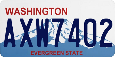 WA license plate AXW7402