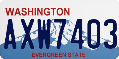 WA license plate AXW7403