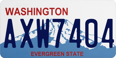 WA license plate AXW7404