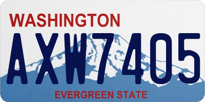 WA license plate AXW7405