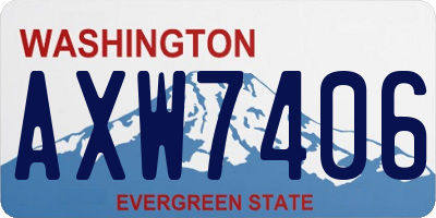 WA license plate AXW7406