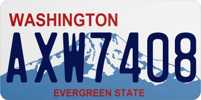 WA license plate AXW7408