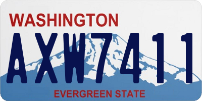 WA license plate AXW7411
