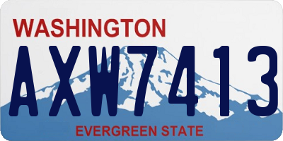 WA license plate AXW7413