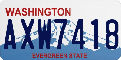 WA license plate AXW7418