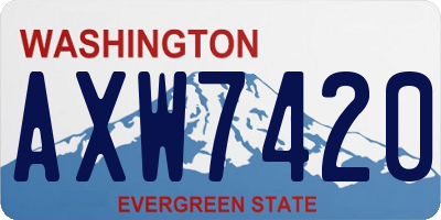 WA license plate AXW7420
