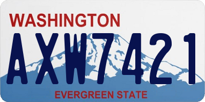 WA license plate AXW7421
