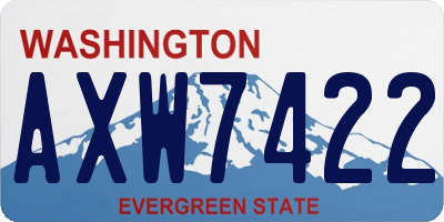WA license plate AXW7422