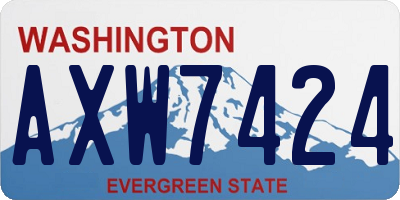 WA license plate AXW7424