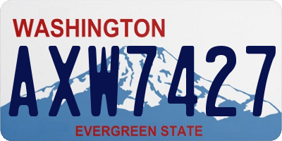 WA license plate AXW7427