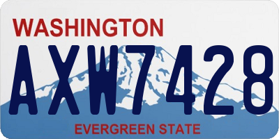 WA license plate AXW7428