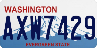 WA license plate AXW7429