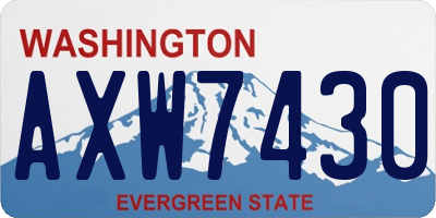 WA license plate AXW7430